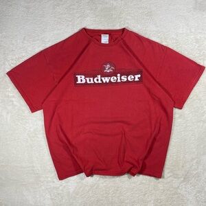 Red Budweiser Beer Tee Shirt